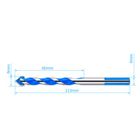 Jeu de forets professionnels en carbure de tungstène 6~12 mm à queue triangulaire pour la maçonnerie (carrelage, verre, brique, céramique, béton, plastique)