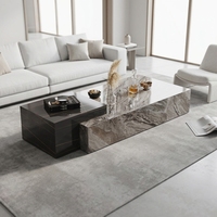 Table basse TengHang en marbre réglable en hauteur, écologique, pour salon, petit appartement, mobilier moderne pour la maison