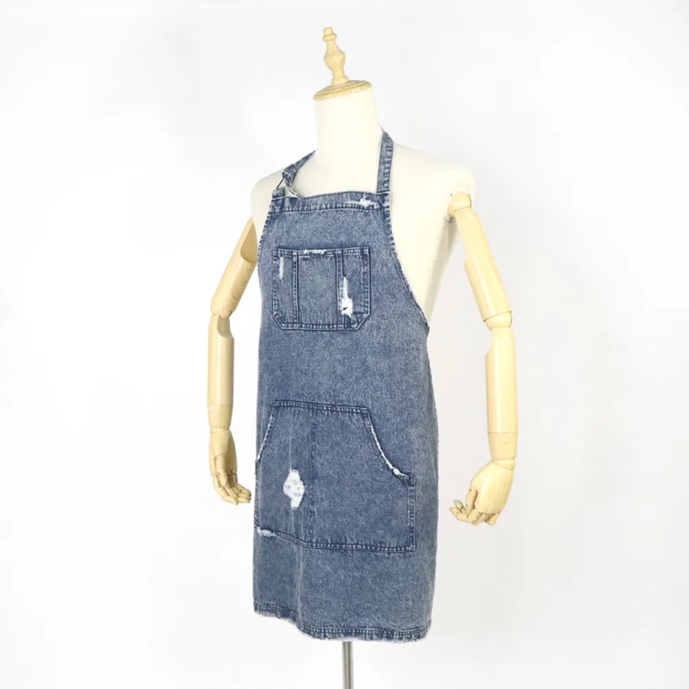 Plastic adjustable artist apron cute waist aprons aron pockets with logo custom