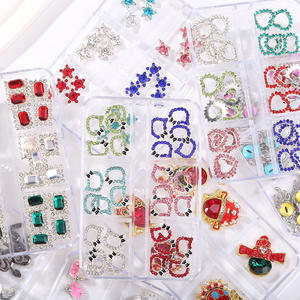 พลอยเทียมตกแต่งเล็บ1กล่องเครื่องประดับโลหะอัลลอยรูปหัวใจเชอร์รี่สุดหรูมีเสน่ห์เล็บแก้วคริสตัลเพชรสำหรับทำเล็บแบบทำมือ - Product Image 3