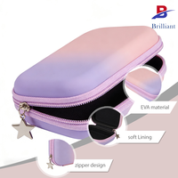 Étui de transport rigide en EVA pour appareil photo numérique étanche avec dégradé de couleurs, fermetures éclair étoilées et pochette de transport pour disque dur