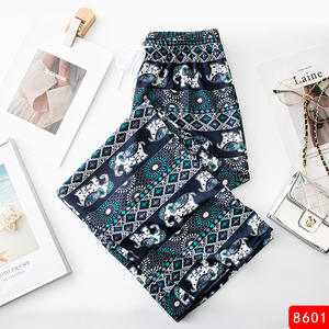 Pantalones Elegantes con Estampado <span class=keywords><strong>de</strong></span> Elefantes, <span class=keywords><strong>de</strong></span> Pierna Ancha y Cintura Alta, Fluidos y Cómodos para el Verano, en Oferta - Product Image 6