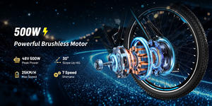 Bicicleta Eléctrica KOOLUX 48V 250W 7 Velocidades con Frenos de Disco, Motor en la Rueda Trasera, Bicicleta Urbana, Estilo Retro Vintage, Batería Integrada, 60 km de Autonomía - Product Image 4