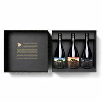 Boîte cadeau pour vin sur mesure, boîte d'emballage en carton avec logo en feuille d'or de qualité supérieure, couvercle et base, pour vin, rhum, alcool