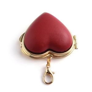 Chinese Factory High Quality Rose Red Decorative Gift Heart Shape Shiny Leather Sublimation <b>Keychain</b> - Product Image 3