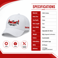 Casquette de baseball blanche brodée personnalisée à 6 panneaux, logo immobilier, structurée, style « Dad Hat », réglable, snapback, unisexe, vente en gros