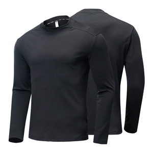 T-shirt de sport personnalisé à manches longues, demi-zip, col chinois, pour hommes, à séchage rapide, pour l'entraînement sportif - Product Image 2