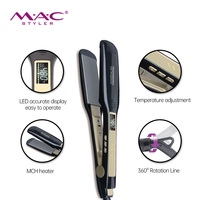 Lisseur professionnel pour cheveux MAC, thérapie à la kératine, 480F, plaques en titane MCH, qualité salon, double tension, écran LCD, cadeau