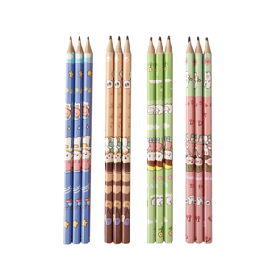 ดินสอพลาสติกหกเหลี่ยมเคลือบฟิล์มพิมพ์โลโก้ตามสั่ง ชุด <span class=keywords><strong>12</strong></span> แท่ง ลายการ์ตูน สำหรับเด็กนักเรียน ได้รับการรับรองมาตรฐาน EN71 และ ISO - Product Image 1