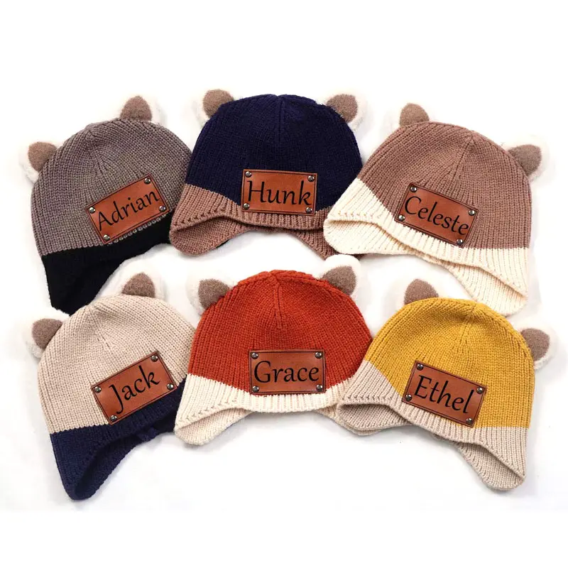 Berretto personalizzato per bambini e bambine lavorato a maglia con cappello invernale personalizzato per bambini