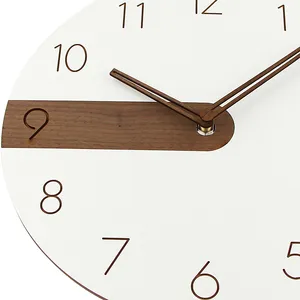 MDFウッドモダンシンプルデザインサイレントクォーツ時計ホームリビングルームの装飾壁時計reloj pared horloges