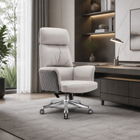Chaise de bureau de direction moderne de luxe, dossier haut, ergonomique, pivotante, réglable en hauteur, en PU