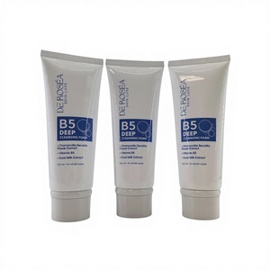 บรรจุภัณฑ์โฟมล้างหน้าขนาด D40 มม. 100 มล. หลอดพลาสติกเปล่าสำหรับเครื่องสำอาง แบบพิมพ์ออฟเซ็ตตามสั่ง หลอดสีขาวพร้อมฝาเกลียวอะคริลิก - Product Image 1