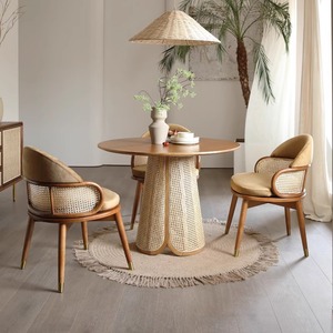 Nuovo Design di Lusso per Arredamento Sala da Pranzo, Tavolo in Legno e Vimini, Sedia per <span class=keywords><strong>Cucina</strong></span> e Ristorante - Product Image 3
