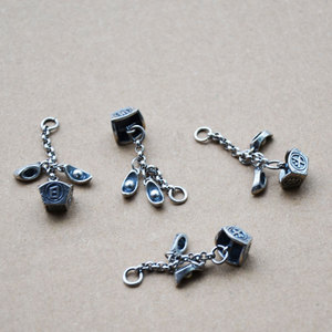 Pendentifs à pampilles en argent tibétain, breloques en forme de lingot pour la fortune quotidienne, accessoires pour la fabrication de bijoux et bracelets DIY - Product Image 1