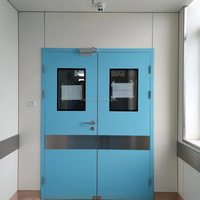 Porte coulissante horizontale automatique pour hôpital avec fenêtre d'observation |   Porte hermétique double battant pour salle blanche médicale