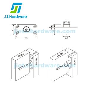 Accessori per Porte Pivotanti a Pavimento, Fermaporta Bloccabile con Sgancio di Emergenza per Uso con Set Pivotanti a Doppia Azione - Product Image 6