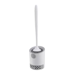 Wall-mounted Long Handle Soft Tpr Toilet Brush with Holder Set Toilet Brush and Holder Carton Hand Cleaning Brush