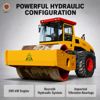 Apisonadora de Gran Tonelaje de 39 Toneladas, Fuerza de Excitación de 930KN y Potencia de 280KW, Adecuada para la Compactación de Subterrenos de Alto Relleno