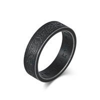 ZHENCHEN Bague unisexe en acier inoxydable, style nordique, motif celtique, finition argentée, faite à la main, cadeau bijou rétro vintage