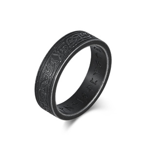 Anello da <span class=keywords><strong>Uomo</strong></span> in Acciaio Inossidabile con Nodo Celtico e Scrittura Runica Vichinga, <span class=keywords><strong>Anelli</strong></span> <span class=keywords><strong>Artigianali</strong></span> Retrò Vintage in Acciaio Inossidabile Argentato, Gioielli per <span class=keywords><strong>Uomo</strong></span> - Product Image 3