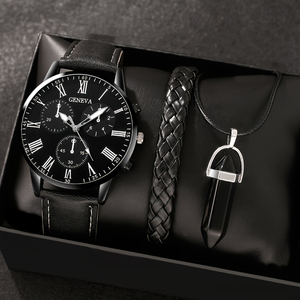 Juego de 3 Relojes de Cuarzo para Hombre con Cadena de Pulsera, Relojes de Lujo para Hombre, Regalo para Hombre - Product Image 1