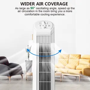 Easy Home High Wind 3 Speeds 29 30 32 36 46 Inch Ventilation Bladeless Stand Oscillating Tower Fan
