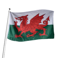 Drapeau du Pays de Galles Aozhan 3*5 pieds 100D Polyester Bannière galloise avec deux œillets métalliques - Couleurs vives résistantes à la décoloration 2' X 3' pieds