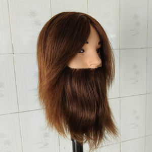 Cabeza <span class=keywords><strong>de</strong></span> Maniquí <span class=keywords><strong>de</strong></span> Cabello Humano 100% Real con Bigote para Entrenamiento <span class=keywords><strong>de</strong></span> Peluquería, Cabeza <span class=keywords><strong>de</strong></span> Práctica <span class=keywords><strong>de</strong></span> Cabello <span class=keywords><strong>Natural</strong></span> Masculino - Product Image 3