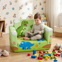 Fauteuil enfant dinosaure, canapé pour tout-petit à motif dinosaure mignon, chaise de lecture rembourrée pour salle de jeux, canapé léger en mousse, lit enfant