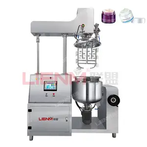 LIENM mesin pengaduk kosmetik, mesin mikser vakum emulsifikasi homogen untuk kosmetik 100L
