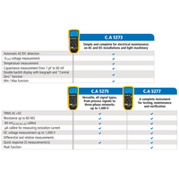 CHAUVIN ARNOUX C.A 5273 Multimeter genggam Digital, True RMS, 10A Ac Max, 20A Dc Max, 1000V Ac Max