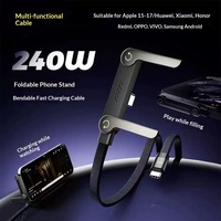 Câble de charge rapide 240W pliable avec connecteurs Type-C, conception coudée à 90°, conducteur en superalliage, charge ultra-rapide USB
