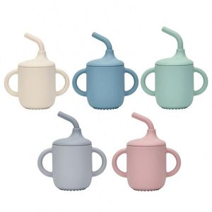 Gobelet d'alimentation pour enfants en silicone moderne, solide, lavable, grande capacité, avec double poignée, sans BPA, avec logo personnalisé - Product Image 5