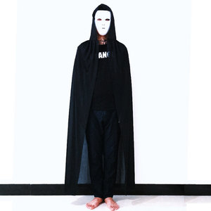 Capa Negra con Capucha para Adultos de MS Halloween, Capa Larga de Mago, Vampiro o Muerte para Cosplay, Fiestas y Actuaciones en Escenario - Product Image 2