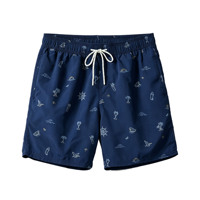 Trajes de Baño para Hombre con Estampado Náutico Marino de Secado Rápido, Pantalones Cortos de Playa con Cordón Elástico