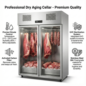 Réfrigérateur de boucher commercial avec thermostat numérique de précision, refroidisseur à viande en acier inoxydable - Product Image 4