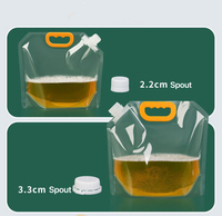 Poche de Rangement d'Eau Pliante en Plastique de 5 L pour Camping, Randonnée, Extérieur, Transparente, avec Poignée, Bec Verseur et Logo Personnalisé