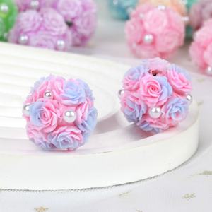 AsVrai U 20mm 1個 マルチカラー 陶器粘土 フラワービーズ ラインストーン ルーススペーサービーズ ジュエリーメイキング ペンビーズ アクセサリー用 - Product Image 6