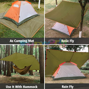 Camping en plein air bâche soleil abri tente pluie mouche nylon pu imperméable léger équipement de survie piscine bâches pour le camping - Product Image 6