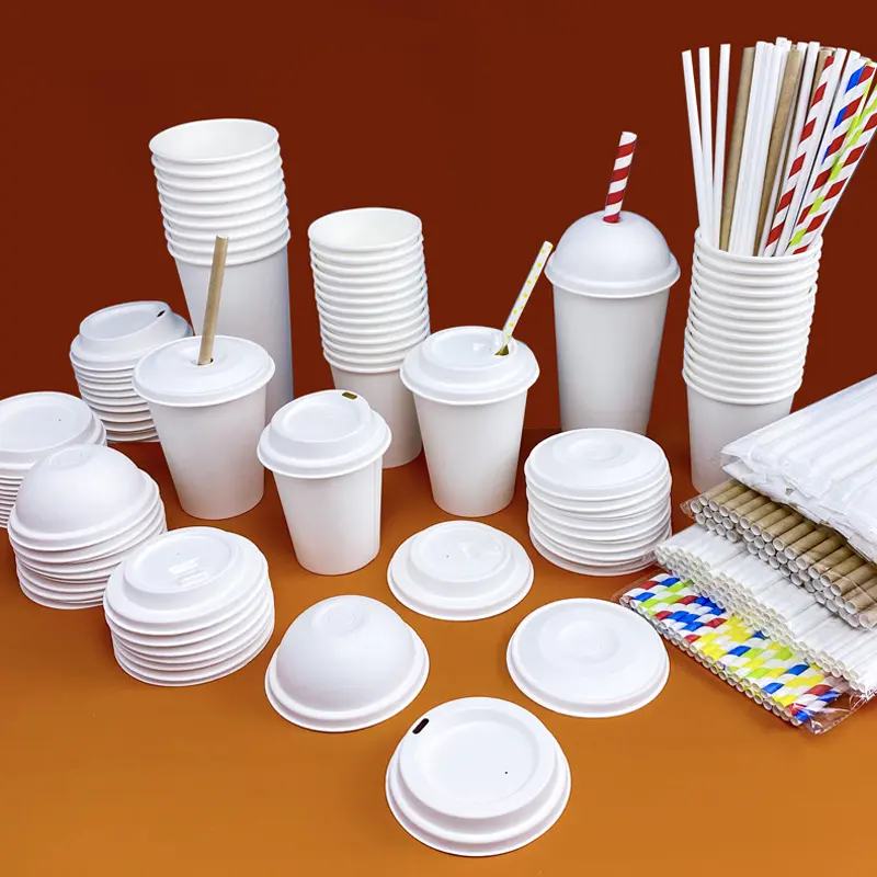 Taza de papel Biodegradable para sopa y café, logotipo personalizado de doble pared desechable, color blanco, 6oz, 8oz, 12oz, 16oz