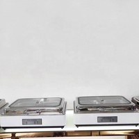 Chauffe-plat numérique intelligent à couvercle hydraulique en acier inoxydable pour buffet – Installation facile