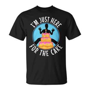 Camiseta I'm Just Here For The Cake Wedding para adultos, unisex, manga corta, cuello redondo, impresión digital - Product Image 1