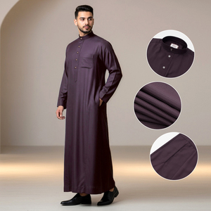 Jubba traditionnelle de haute qualité, vente directe, Dubaï, Arabie Saoudite, vêtements Al-Muslim, boutons métalliques, <span class=keywords><strong>Djellaba</strong></span> pour hommes - Product Image 4