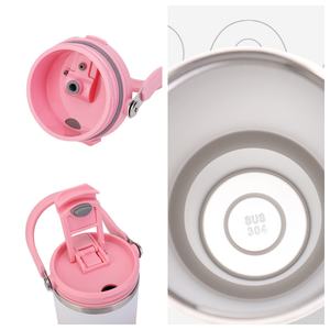 Gobelet isotherme double paroi en acier inoxydable grande capacité, design élégant, dégradé, avec poignée et couvercle - Product Image 5