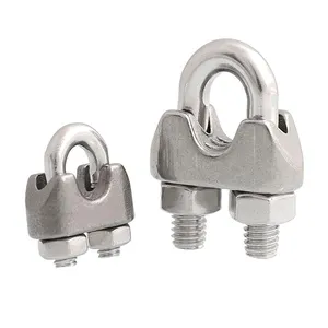 Adjustable galvanized steel wire rope clamp U-shaped carbon steel clip cable clamp assembly cable connecting clamp