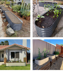 Hot 17" Tall 6 in 1 Garden <b>Raised</b> <b>Bed</b> Galvanized Steel <b>Frame</b> Weather Resistant Decorative <b>for</b> Outdoor Plants - Product Image 1
