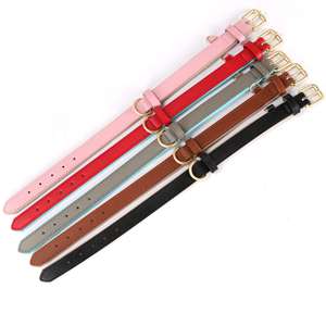 Collier pour chien en cuir véritable classique robuste, collier pour chien en cuir rembourré de couleur unie, colliers pour chien rembourrés 100% cuir - Product Image 3