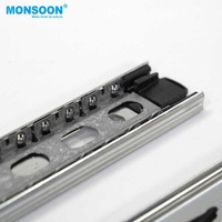 Glissières de tiroir télescopiques en acier laminé à froid, zinguées bleues certifiées, de haute qualité, modernes, 45 mm, triple usage pour chambre à coucher