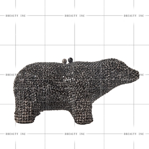 Bolso de mano de lujo con diamantes de imitación y cristales para mujer, diseño de oso natural, con cadena extraíble, ideal para fiestas de té y vacaciones - Product Image 2